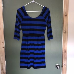Black and blue stripped dress